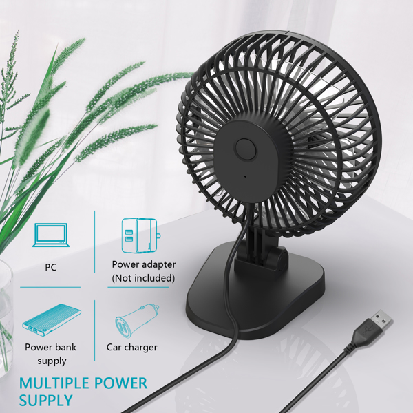 3 Speeds Mini Portable USB Desk Fan Lilac Milo