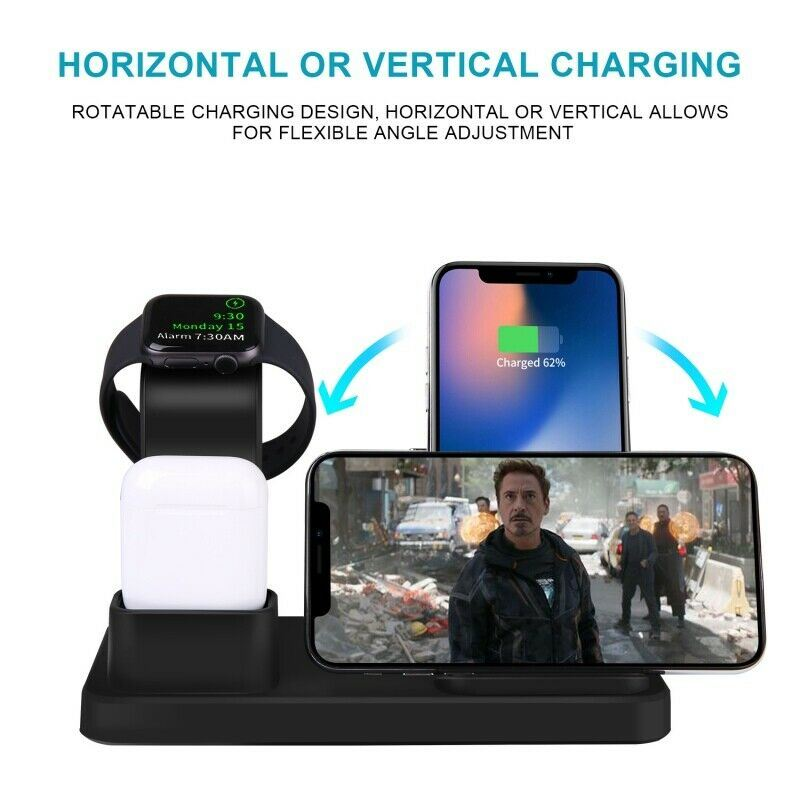 3-in-1 Fast Wireless Chargers Charging Pad for Mobile Phone/iWatch Lilac Milo