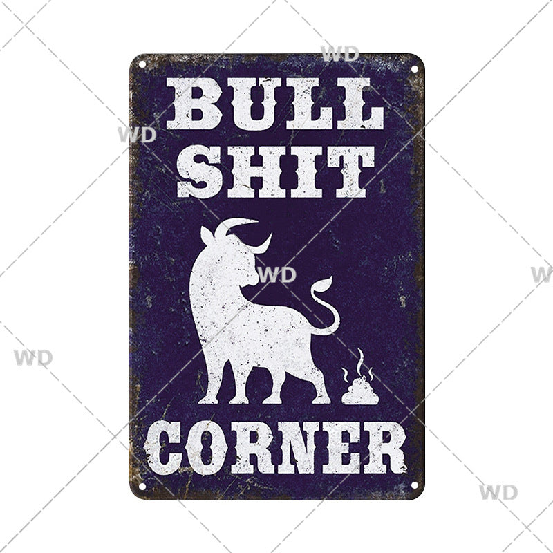 Warning Poster Danger Vintage Tin Signs Beware Of Animal Saor Style