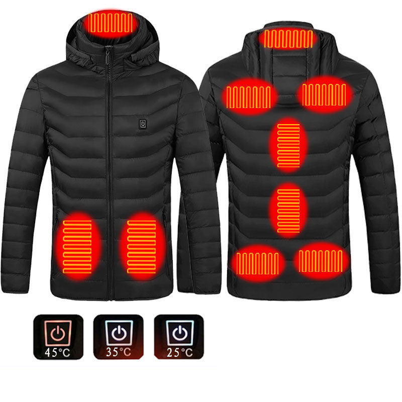 New Heated Jacket Coat USB Electric Jacket Cotton Coat Heater Thermal Clothing Heating Vest Men's Clothes Winter GND Products