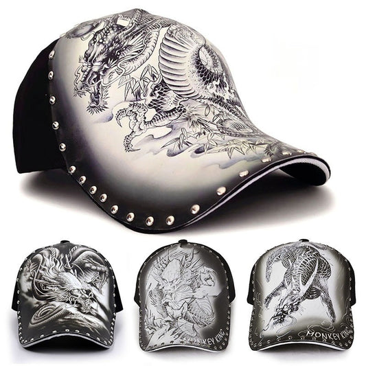 Stylish Print Dragon Sun-poof Peaked Cap