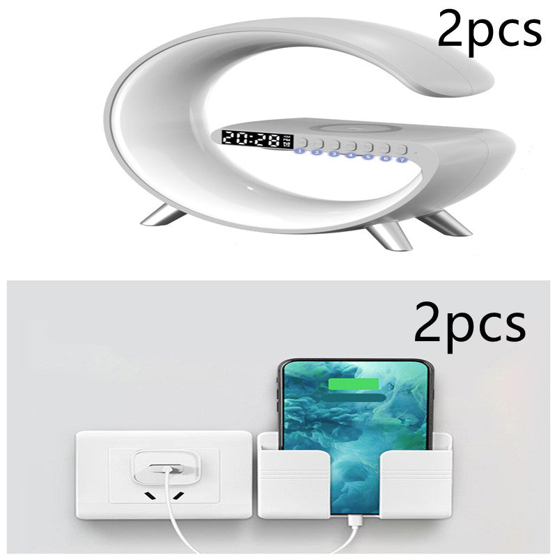 New Intelligent G Shaped LED Lamp Bluetooth Speake Wireless Charger Atmosphere Lamp App Control For Bedroom Home Decor GND Products
