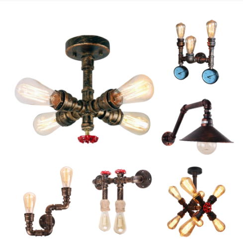 Retro Industrial Style Decoration Restaurant Bar Wrought Iron Lighting GND Products