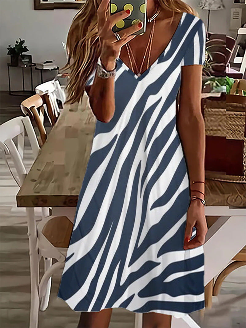 Collar Floral Print Female Dress Saor Style
