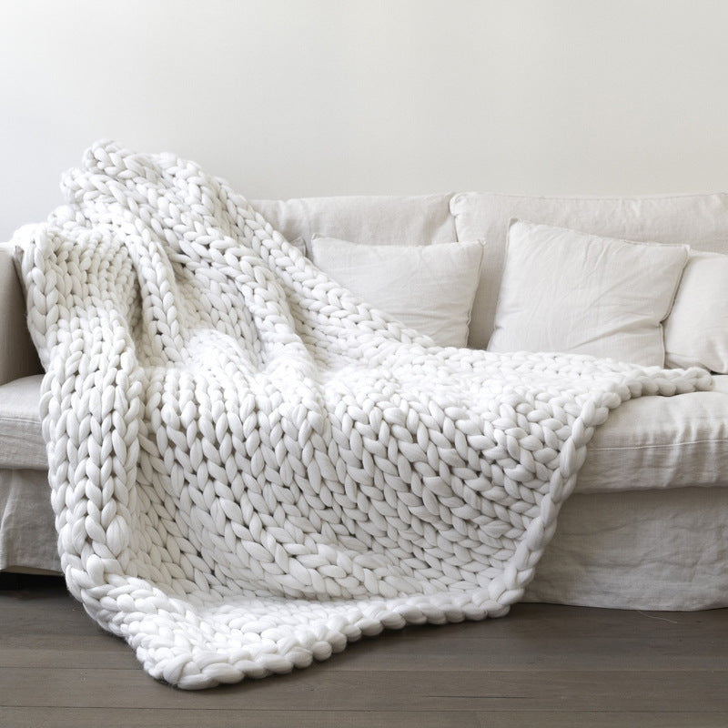 Nordic Thick Wool Hand-woven Blanket Saor Style