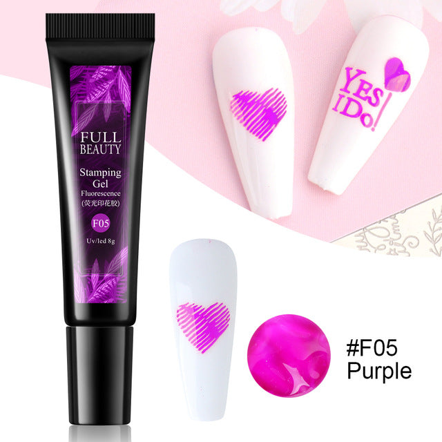 Nail Art Fluorescent Printing Glue, Nail Template Transfer Glue Hose Set GND Products