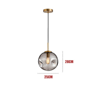 Nordic Light Luxury Concave-convex Glass Ball Bedroom Chandelier GND Products