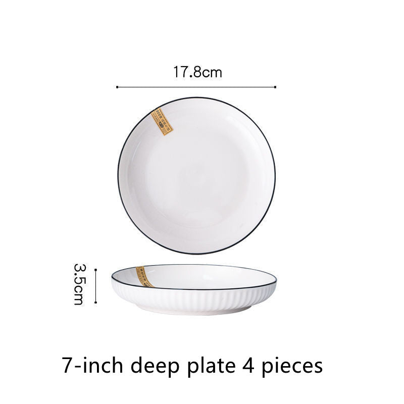 Japanese Deep Dish Nordic Creative Ceramic Tableware Saor Style