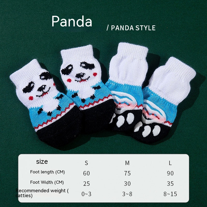 High Quality Non-slip Sole Socks Teddy Corgi Cat Supplies 4 Pack Saor Style