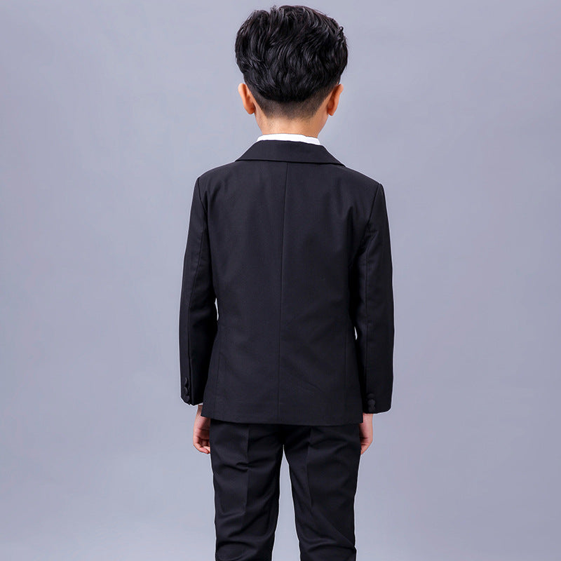 Children's Black Suit Boy Dress Suit Flower Girl Suit Wedding Show Saor Style