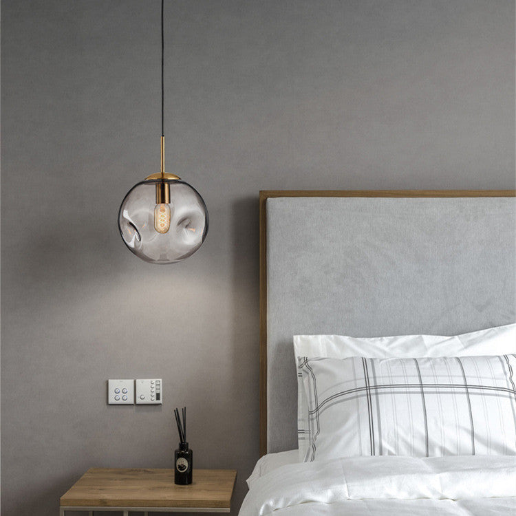 Nordic Light Luxury Concave-convex Glass Ball Bedroom Chandelier GND Products