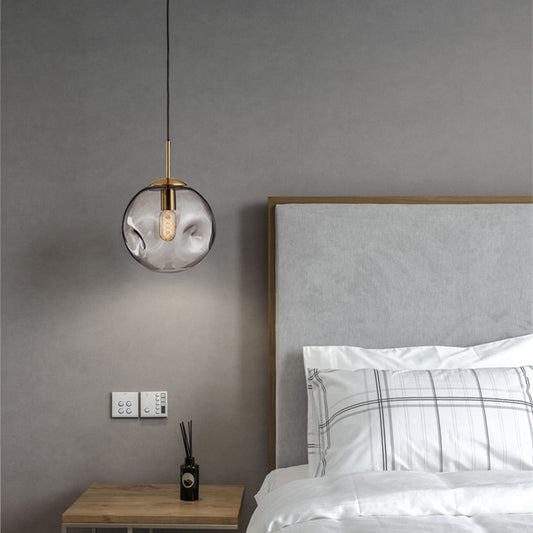Nordic Light Luxury Concave-convex Glass Ball Bedroom Chandelier GND Products