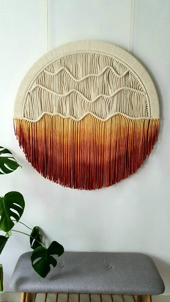 Nordic Hand-dyed Woven Round Tapestry Saor Style