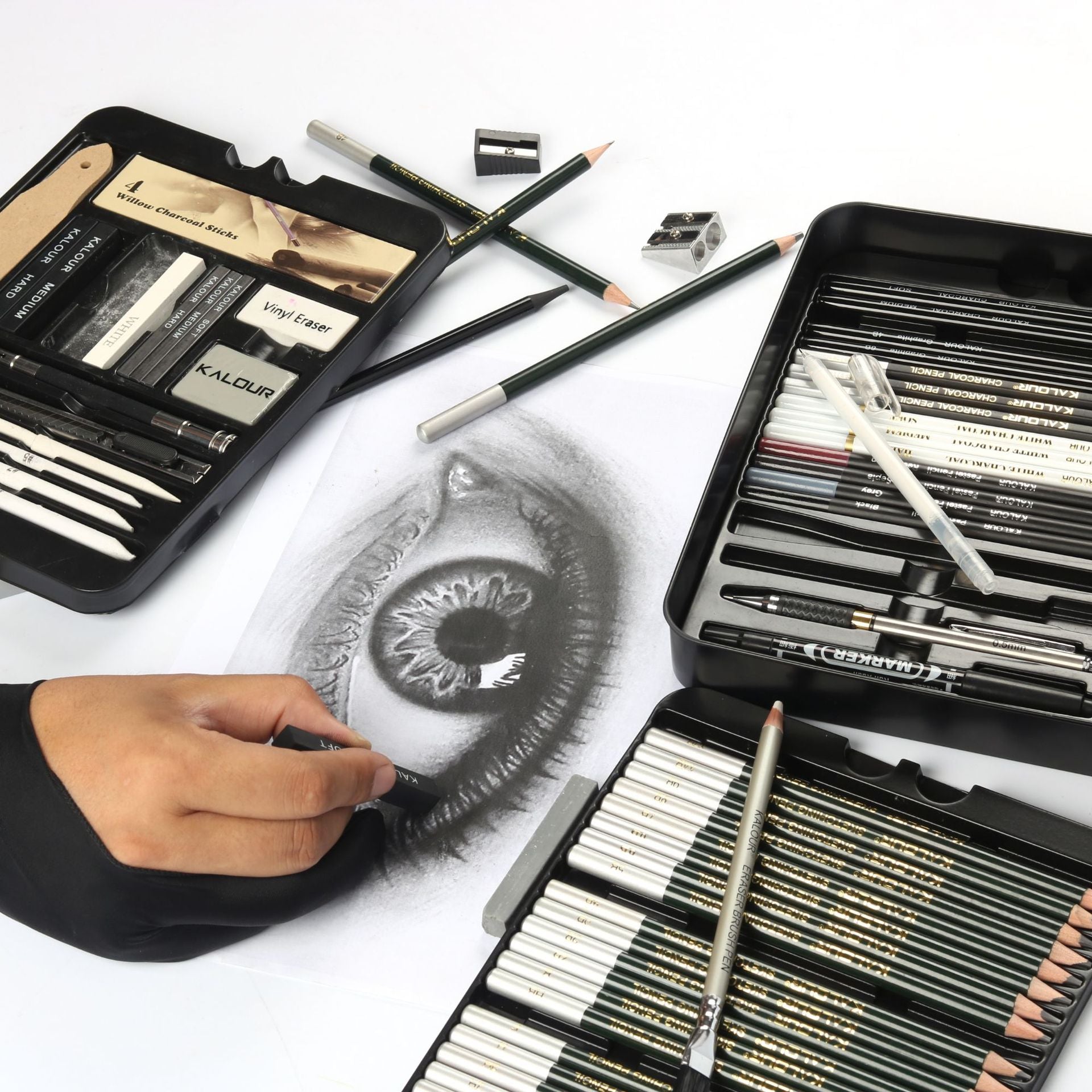 70 Pieces Iron Box Sketch Pencil Set Art Supplies GND Products
