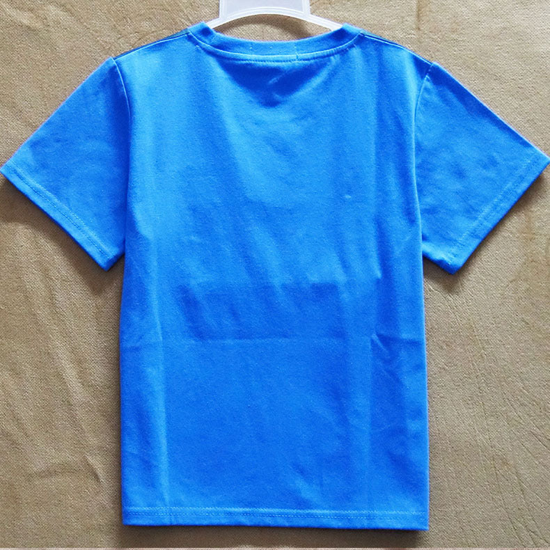 Round Neck Cartoon Boy Short Sleeve Saor Style