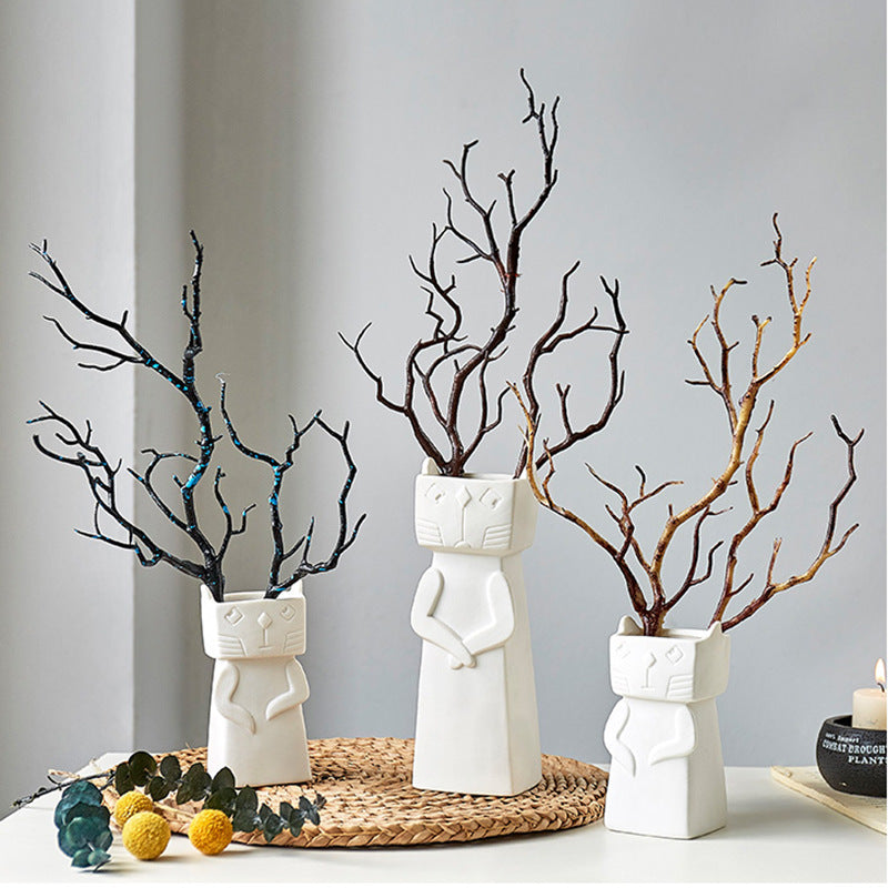 Nordic Style White Ceramic Vase Decoration Saor Style