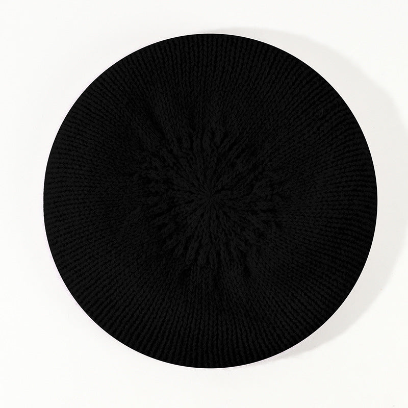 Soft Glutinous Mohair Knitted Plush Knitted Hat Beret