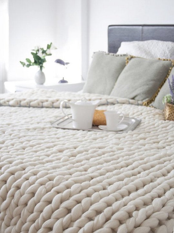 Nordic Thick Wool Hand-woven Blanket Saor Style