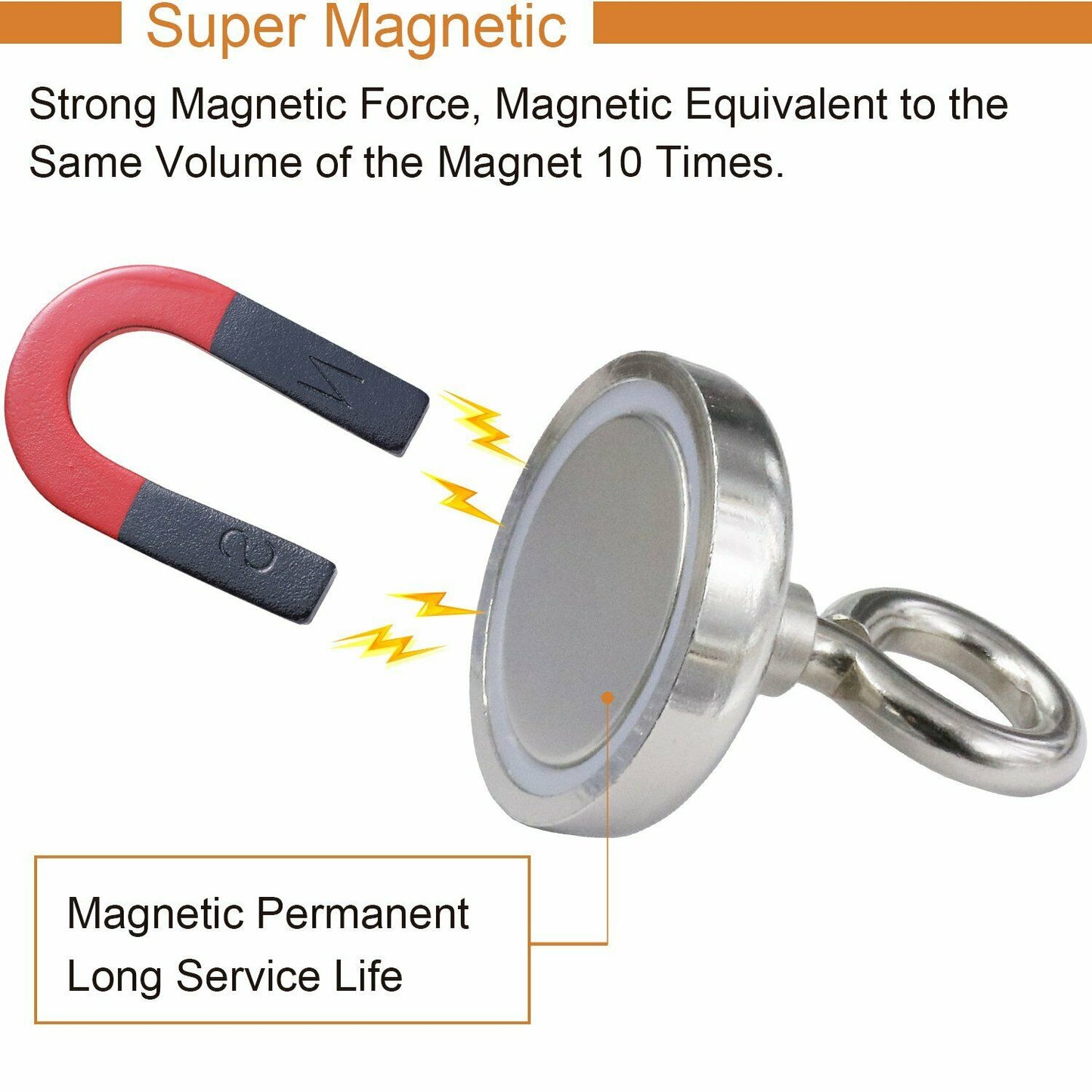 Fishing Magnet with Lifting Ring Magnetic Retrieving Lake Treasure Hunt Collects GND Products
