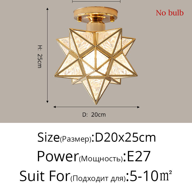 Nordic Creative Five Star Ceiling Lamp Saor Style