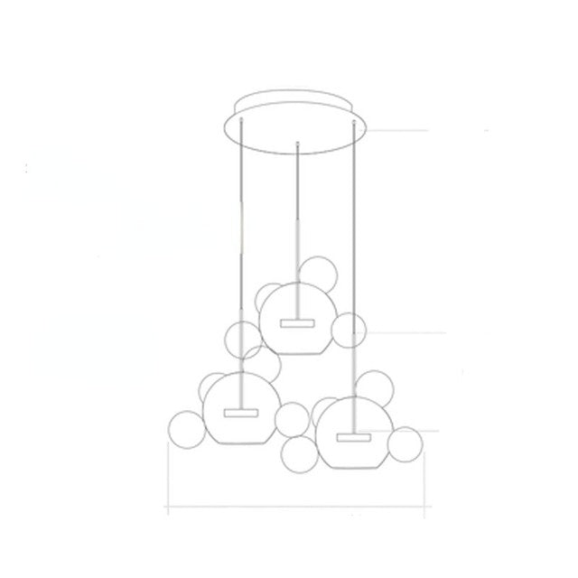 Soap Bubble Mickey Chandelier LED Living Room Bedroom Dining Room Glass GND Products