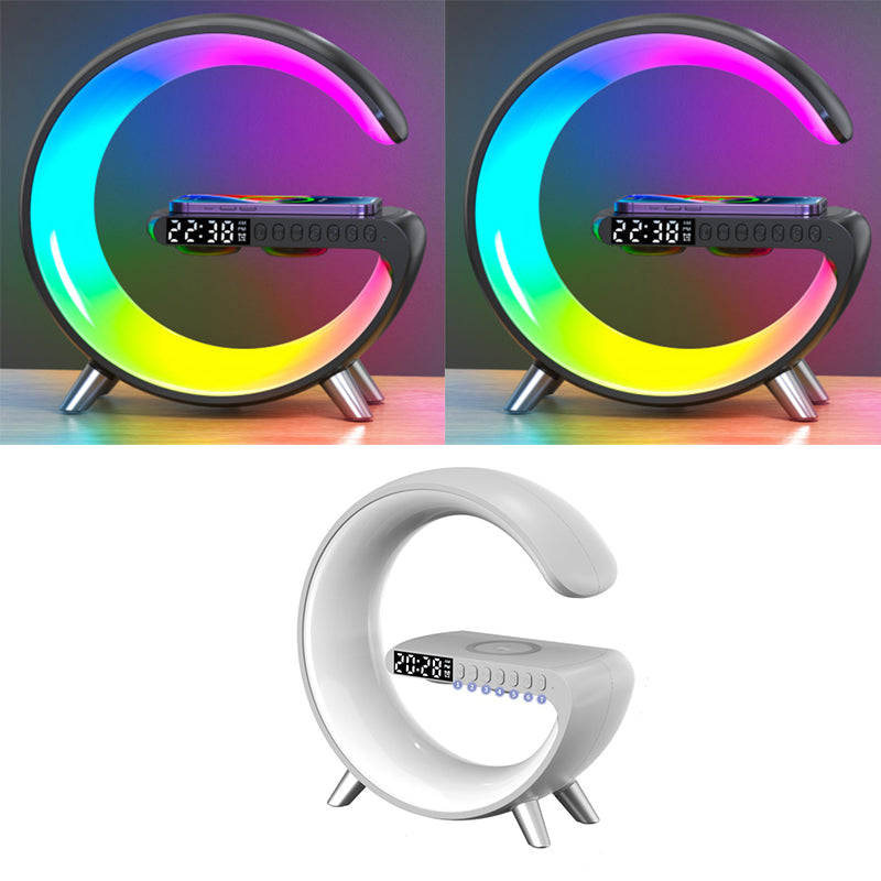 New Intelligent G Shaped LED Lamp Bluetooth Speake Wireless Charger Atmosphere Lamp App Control For Bedroom Home Decor GND Products