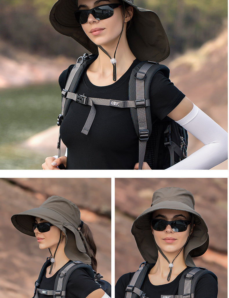 Women's Mountaineering Big Brim Fisherman Hat Sun Protection