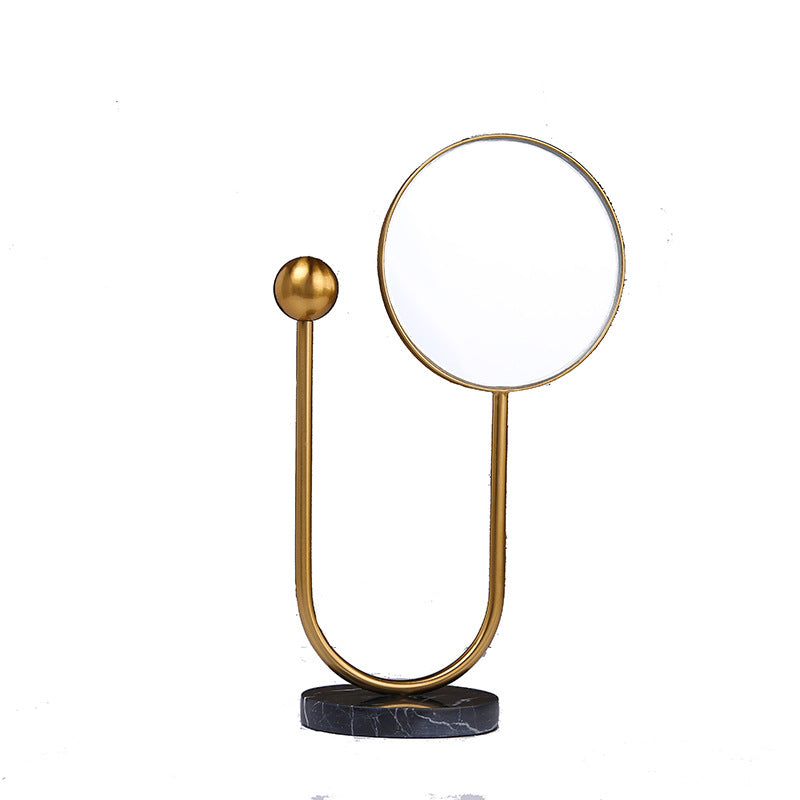 Modern Nordic Light Luxury Style Wrought Iron Makeup Mirror Desktop Mirror GND Products