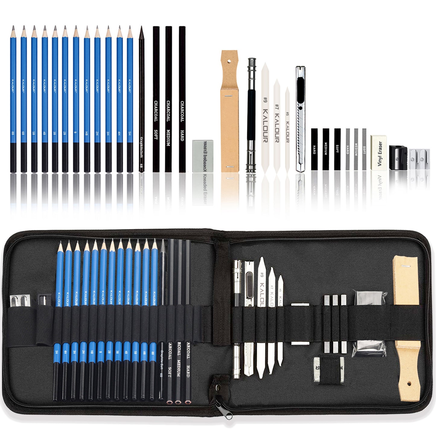 33 Piece Sketch Pencil Set Art Supplies For Beginners GND Products