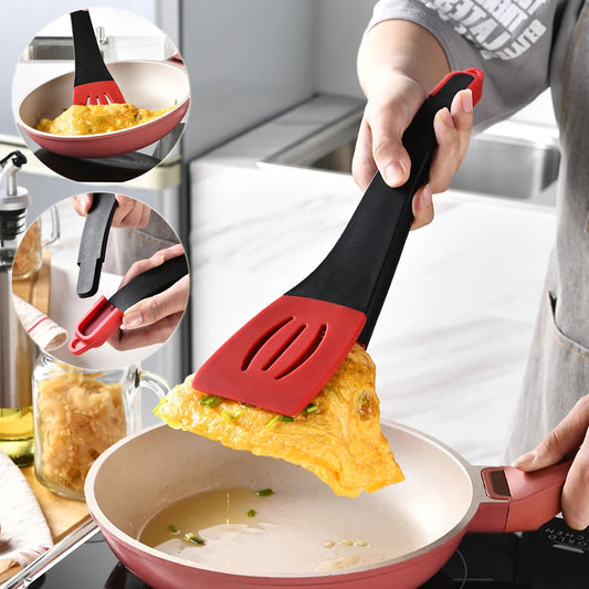 3 In 1 Frying Spatula Clip Silicone Food Clip Frying Steak Pancakes Shovel Slotted Turners Kitchen Tools Cooking Utensils Kitchen Gadgets GND Products