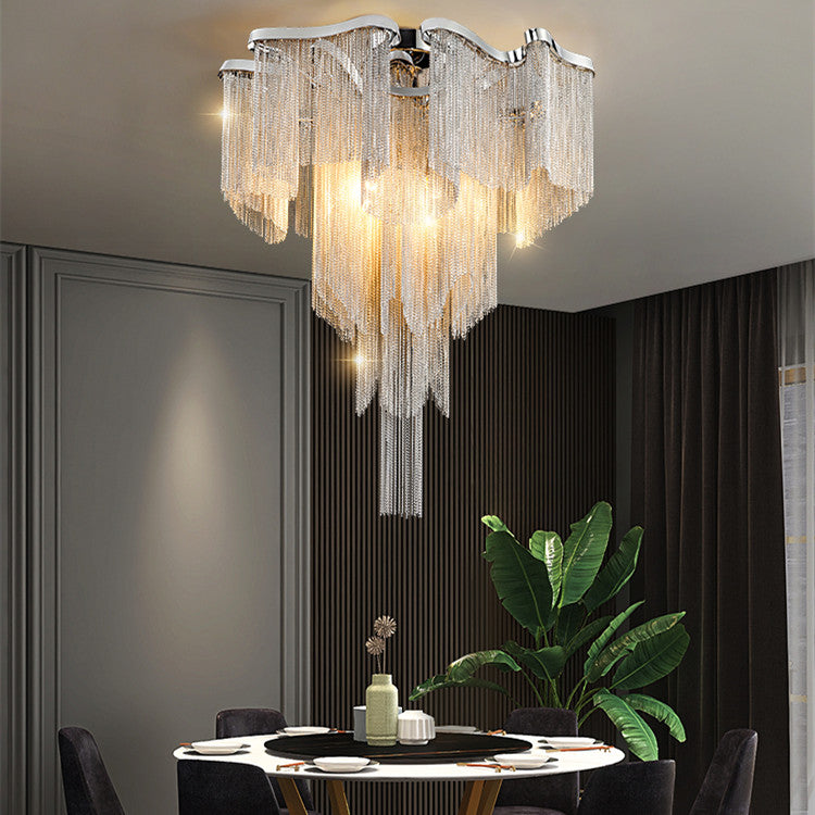 Nordic Light Luxury Tassel Aluminum Chain Living Room Ceiling GND Products