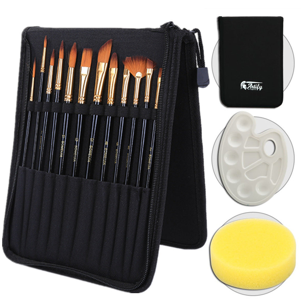Black Rod Canvas Bag With Scraper Brush Art Supplies Set GND Products