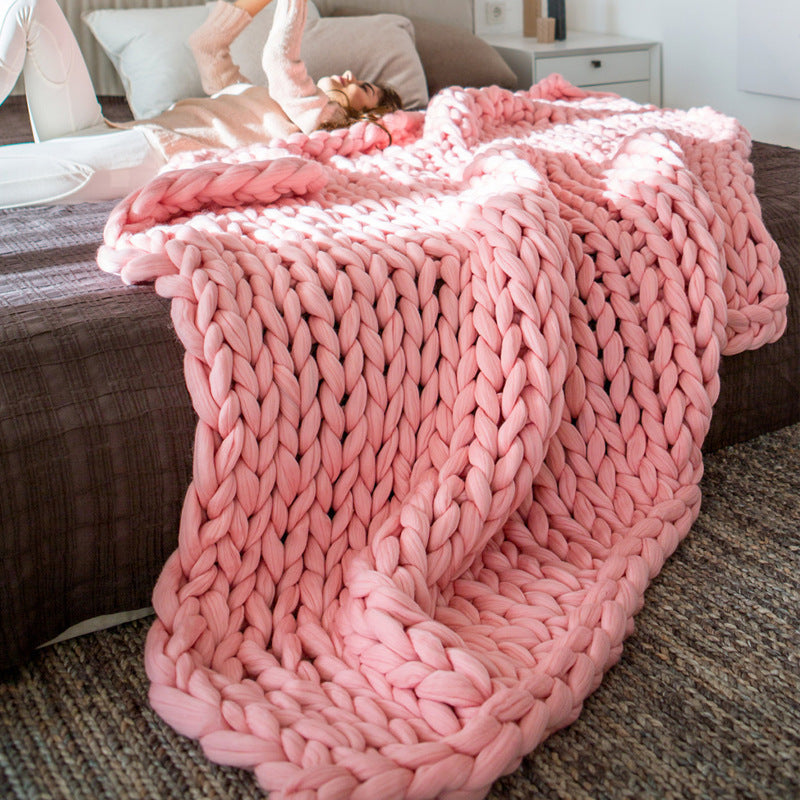 Nordic Thick Wool Hand-woven Blanket Saor Style