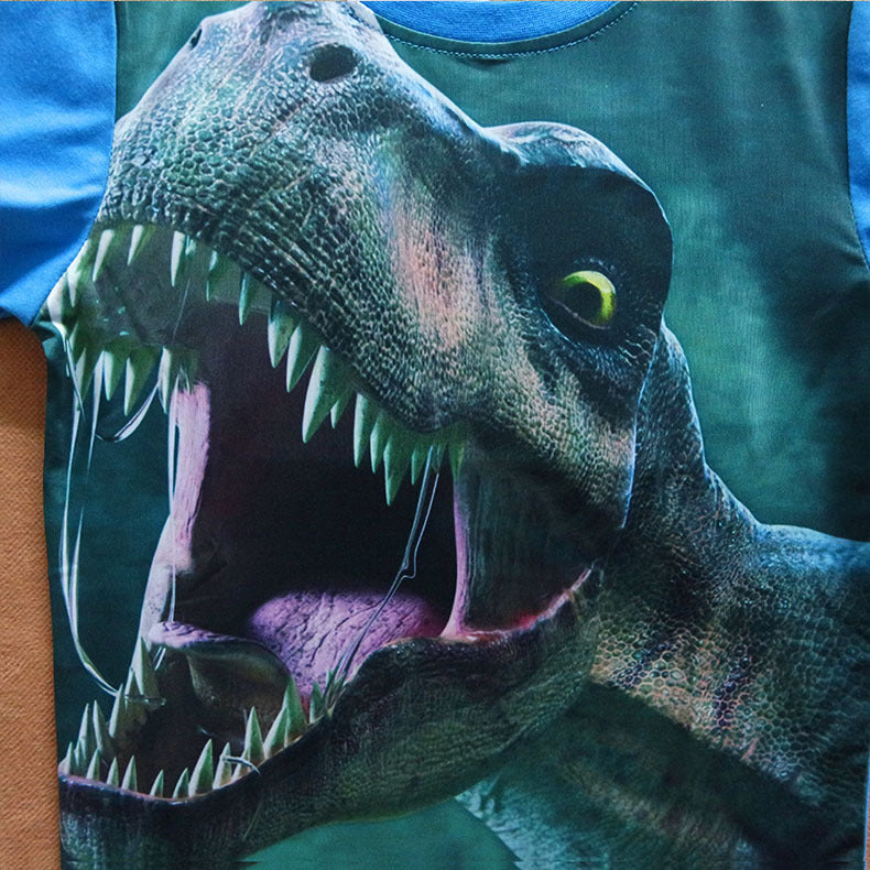 Round Neck Cartoon Boy Short Sleeve Saor Style