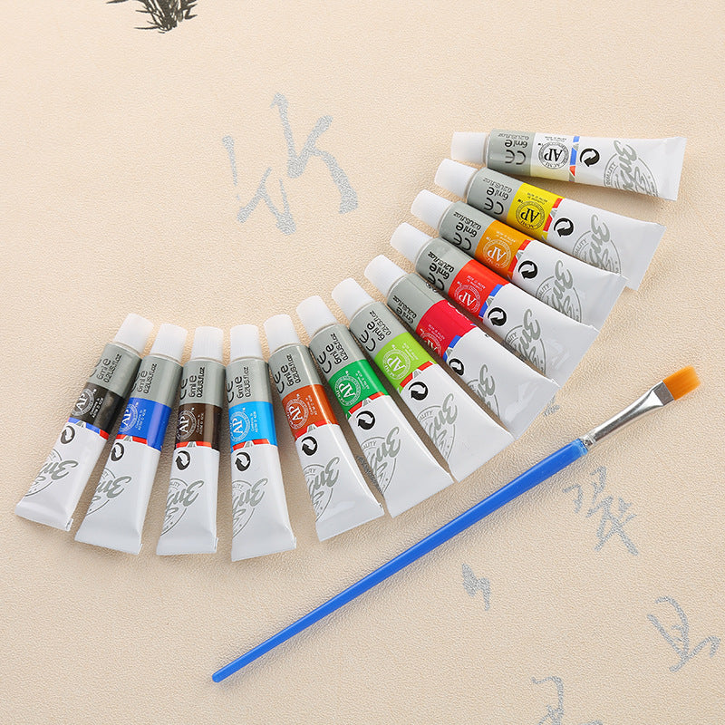 A 12 Colors 6ml Gouache Paint Set Beginners DIY Art Supplies GND Products
