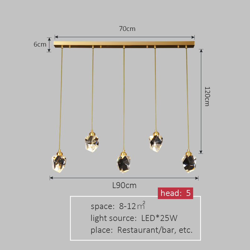 Restaurant Full Copper Crystal Chandelier