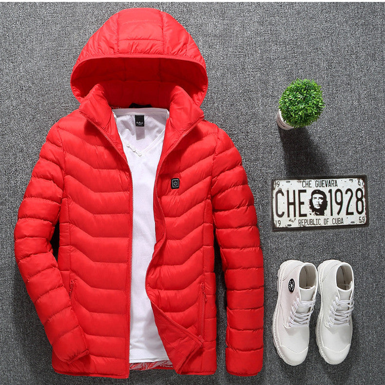 New Heated Jacket Coat USB Electric Jacket Cotton Coat Heater Thermal Clothing Heating Vest Men's Clothes Winter GND Products