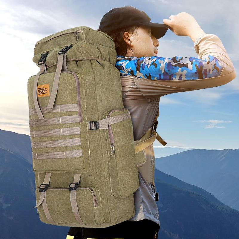 Waterproof Outdoor Camping Hiking 100L Large Capacity Backpack Yellow Pandora