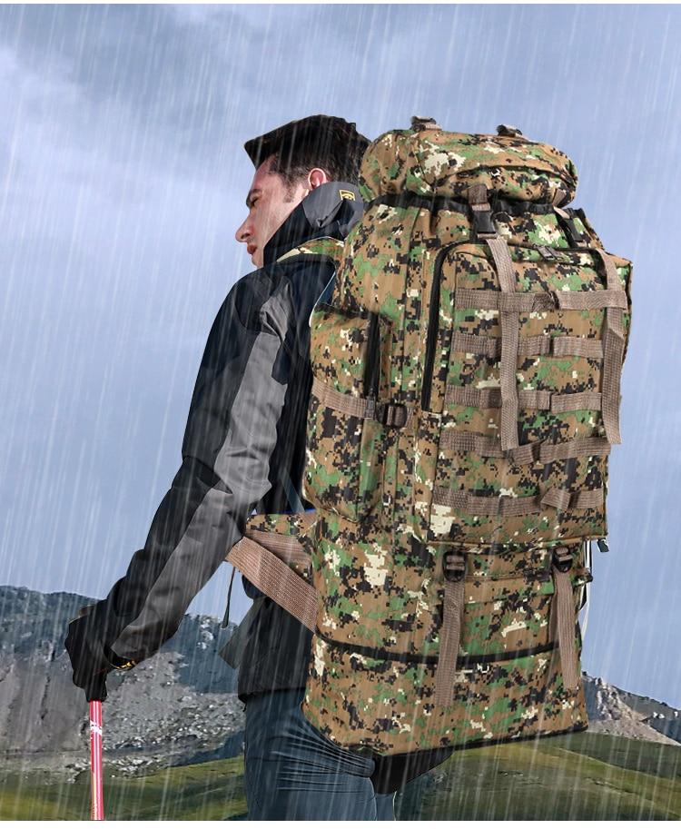 Waterproof Outdoor Camping Hiking 100L Large Capacity Backpack Yellow Pandora