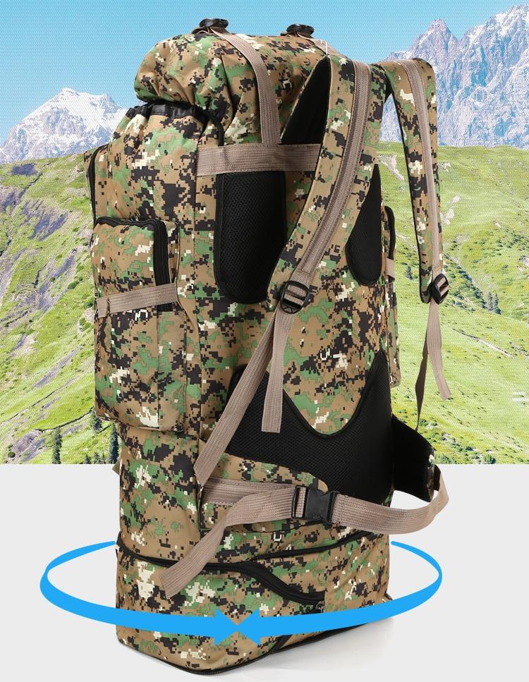 Waterproof Outdoor Camping Hiking 100L Large Capacity Backpack Yellow Pandora