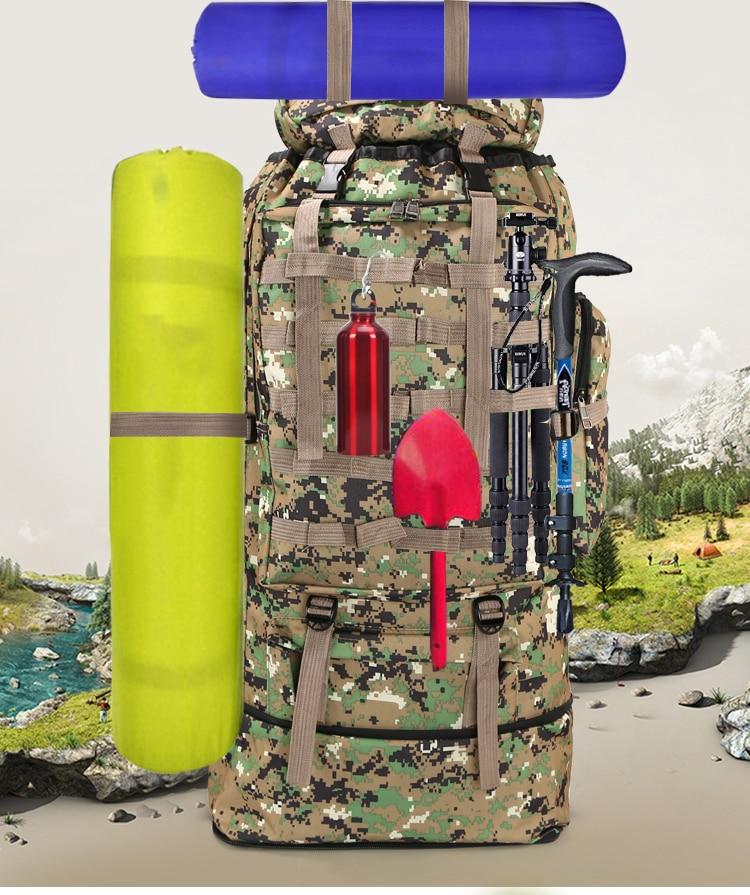Waterproof Outdoor Camping Hiking 100L Large Capacity Backpack Yellow Pandora